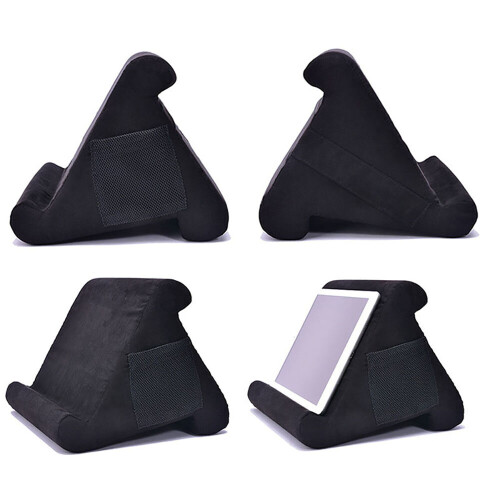 (Black) Tablet Stand Pillow Holder & Mobile Phone Holder