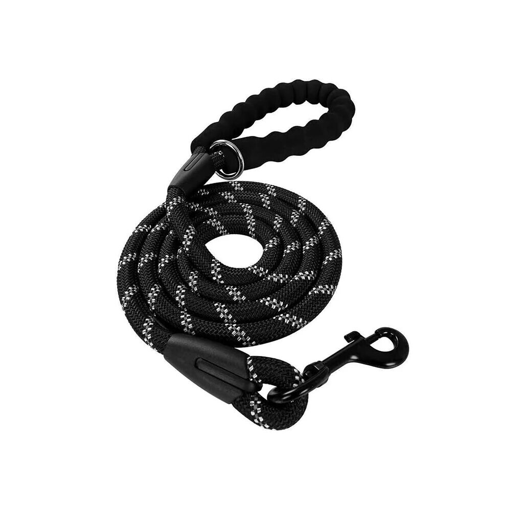 Pet Wiz (, Medium / Large - 1M) Reflective Rope Dog Lead Black