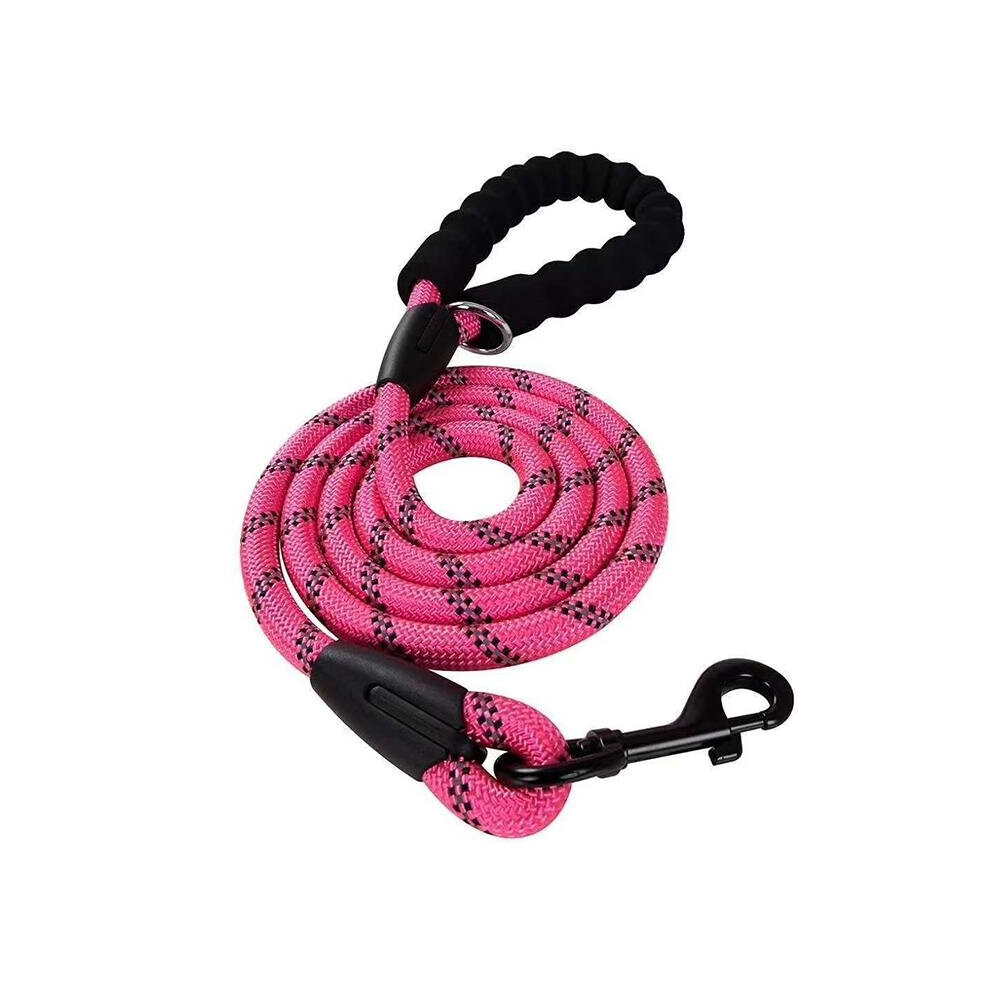 (Pink, Medium / Large - 1.5m) Reflective Rope Dog Lead