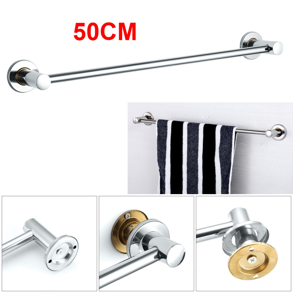 Chrome Wall Mounted Towel Rail 50cm for Bathroom Kitchen