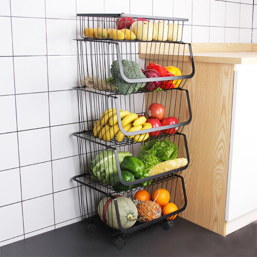 Living And Home (5 Tier) Kitchen Trolley Fruit Vegetable Holder Storage Basket Rack 1