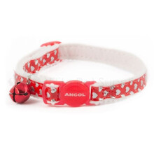 Safety Buckle Cat Collar Reflective Gloss Heart Red
