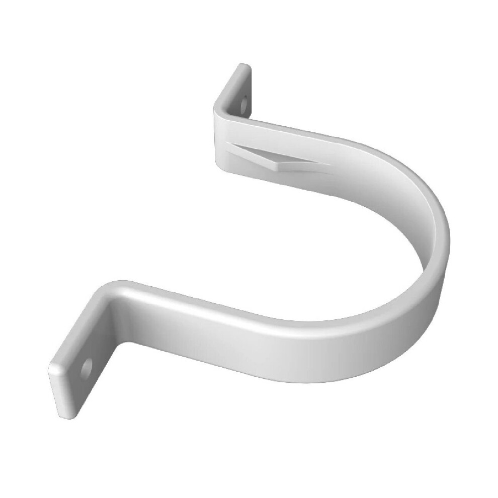 5 x White Round 68mm Flush Downpipe Brackets, Freeflow Low Profile