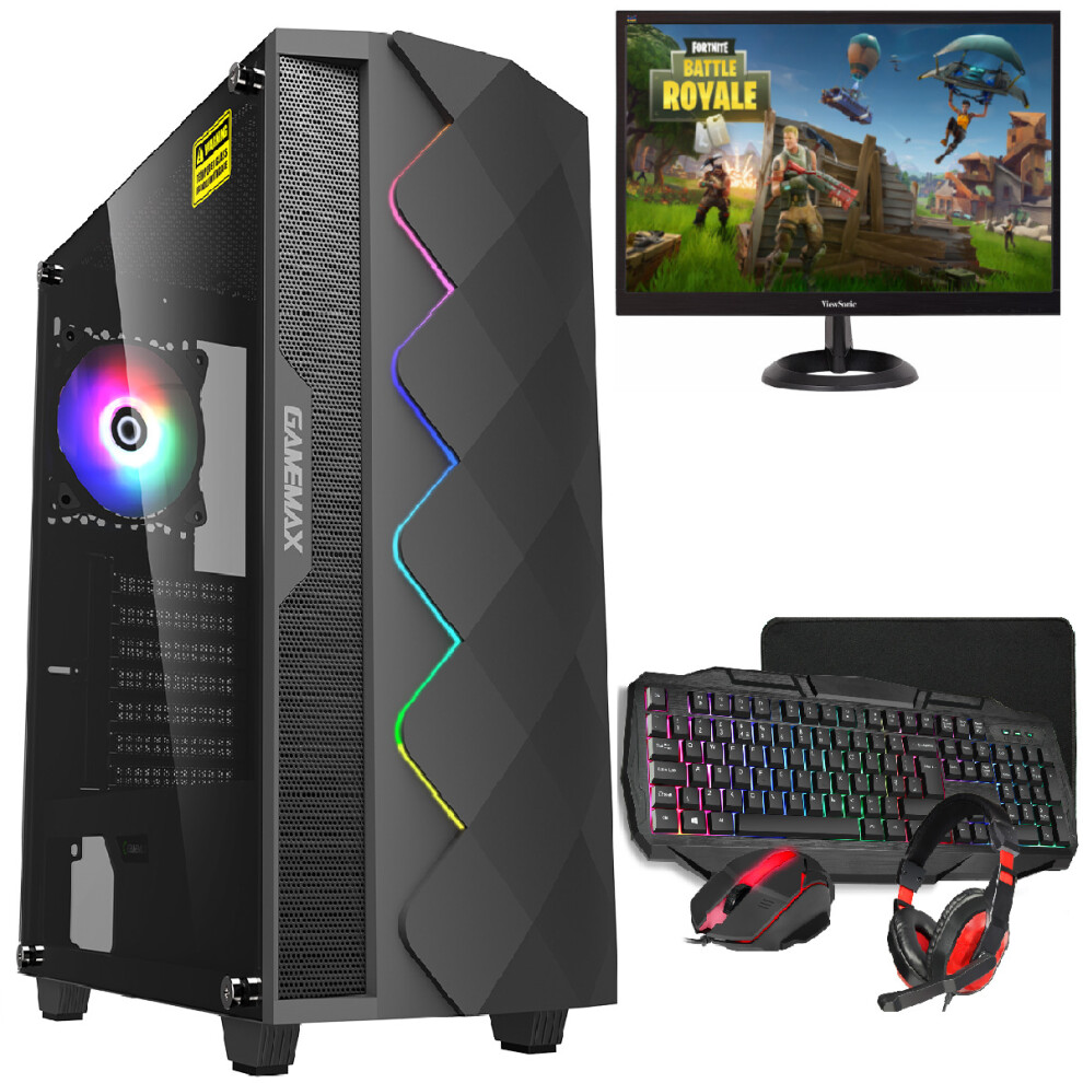 (Black Dimond Case, GT1030) Gaming PC FullSetup Core i5 16GB RAM 1TB GTX1050Ti