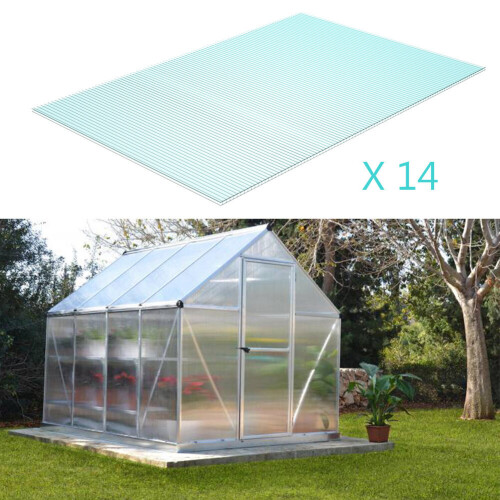 Living And Home Polycarbonate 4mm Sheets Greenhouse Replacement Clear Twinwall Panel Pack of 14 2