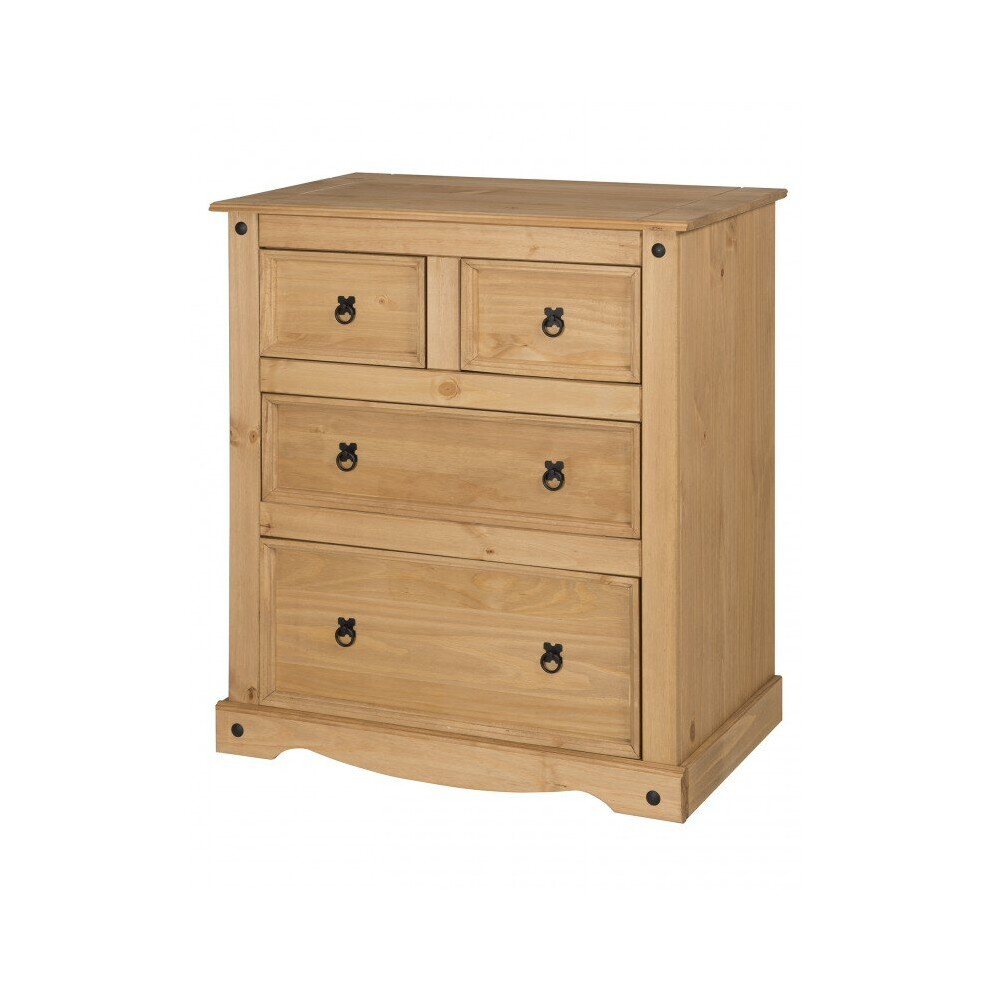 Corona 2 + 2 Drawer Chest Solid Pine Bedroom Furniture