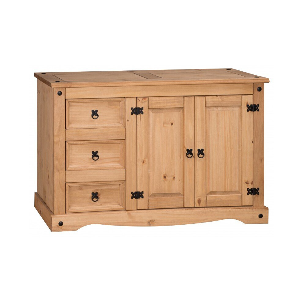 Corona 2 Door 3 Drawer Low Sideboard Solid Wood Pine Furniture
