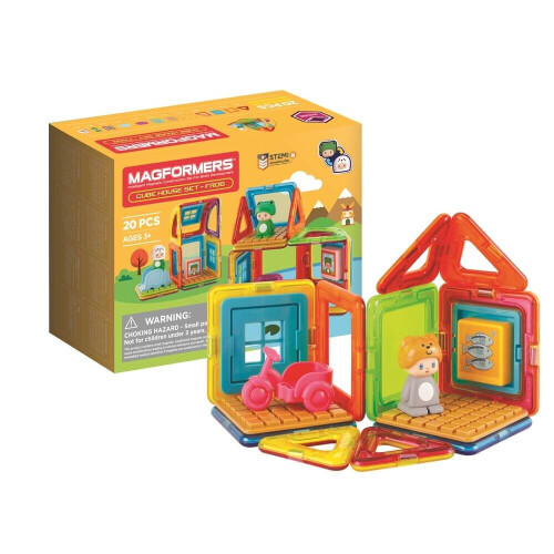 MAGFORMERS Magformers Frog Cube House Construction Set Toy 20 PCs