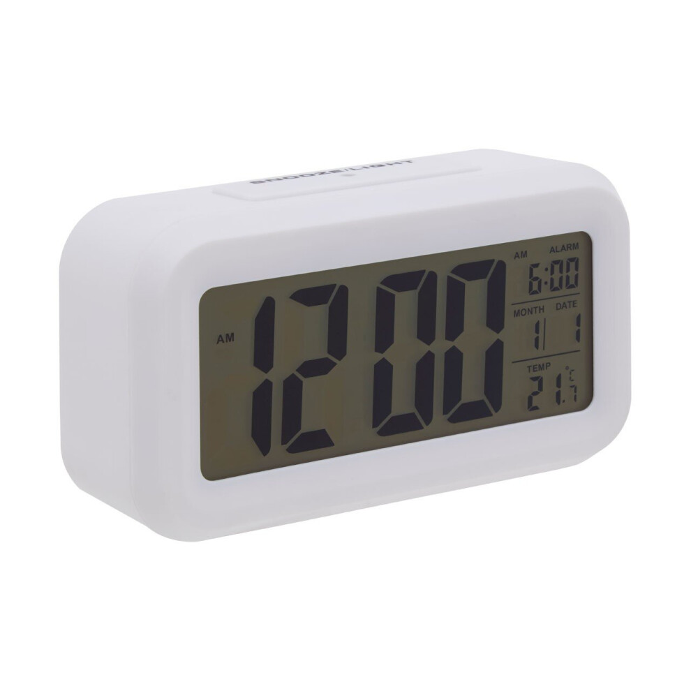 Premier Housewares Lcd Digital Clock Rectangular Shape White