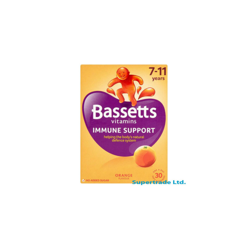 Bassetts Multivitamins Immune Support Orange Flavour 7-11 Years 30 Soft Chewies X 5