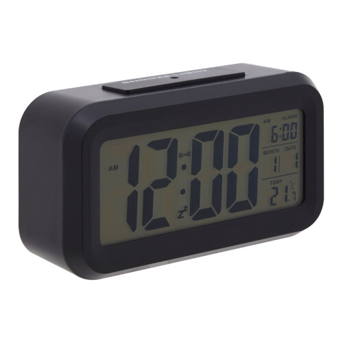Premier Housewares Black Lcd Digital Clock Rectangular Shape