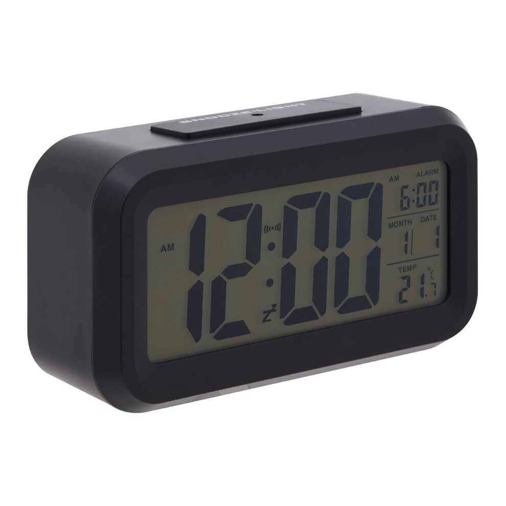 Premier Housewares Black Lcd Digital Clock Rectangular Shape