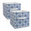 Dii Nonwoven Polyester Cube Scroll Nautical Blue Square  (Set Of 2) 1