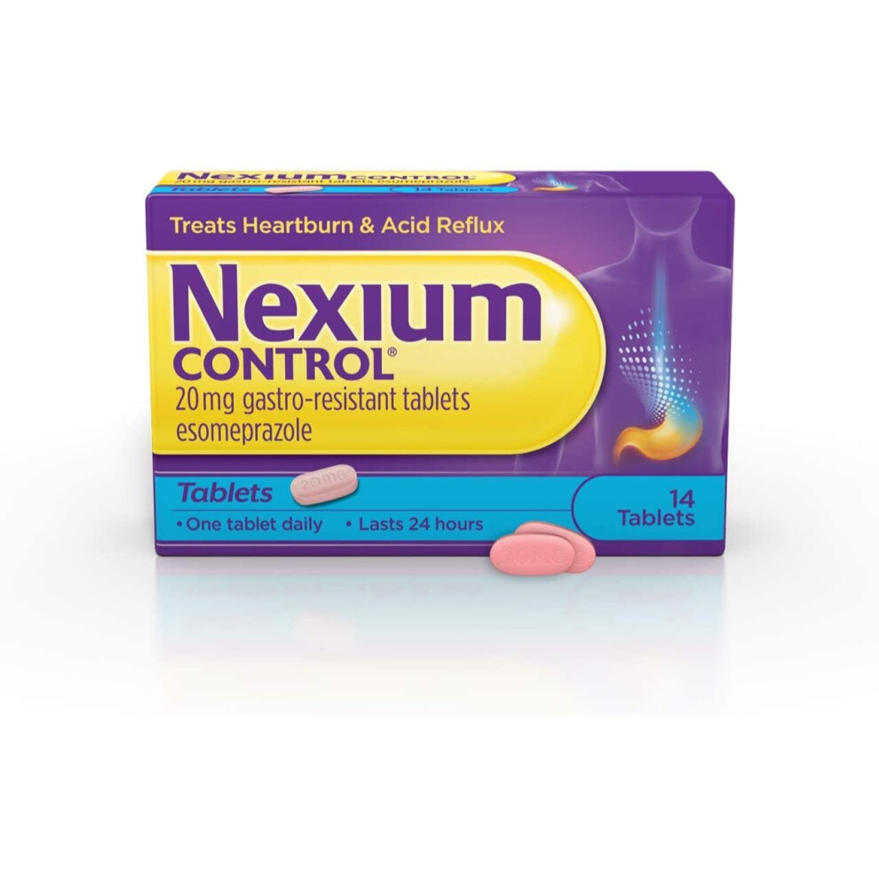 Nexium Control (14 Count) Heartburn and Acid Reflux Relief Tablets, 20mg Gastro-Resistant Esomeprazole Tablets