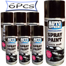 (6 X Pcs) Best Rapide Ax Black Matt Car Paint Sprays 400ML
