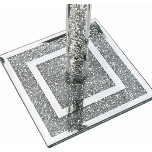 CRUSHED DIAMOND SILVER CRYSTAL FILLED KITCHEN ROLL HOLDER TISSUE 2