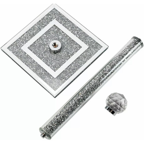 CRUSHED DIAMOND SILVER CRYSTAL FILLED KITCHEN ROLL HOLDER TISSUE 1