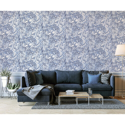 Arthouse DUTCH WALLCOVERINGS Wallpaper Liquid Marble Blue Wall Covering Panel Sheet 2