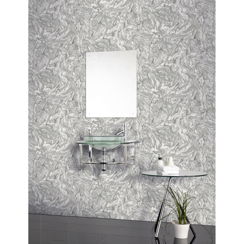 Arthouse DUTCH WALLCOVERINGS Wallpaper Liquid Marble Grey Wall Covering Panel Sheet 1