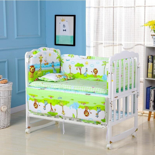 (pink micky) Infant Bedding Set- Cotton Crib Bumpers 2