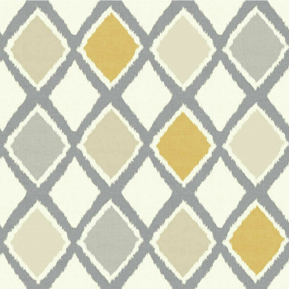 Arthouse Ayat Wallpaper Feature Wall Diamond Geometric Luxury Geo Lattice Tiles Ochre Yellow 907505