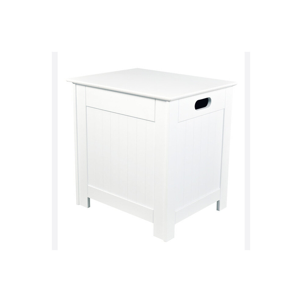 (Alaska White Laundry Cabinet - Classic Design with Spacious Hamper Storage) Alaska Contemporary Freestanding Small Cabinet