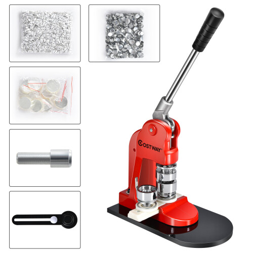 Costway Badge Maker Machine Making Pin Button Badges Punch Press 1
