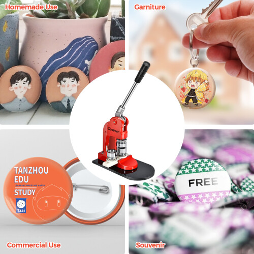 Costway Badge Maker Machine Making Pin Button Badges Punch Press 2