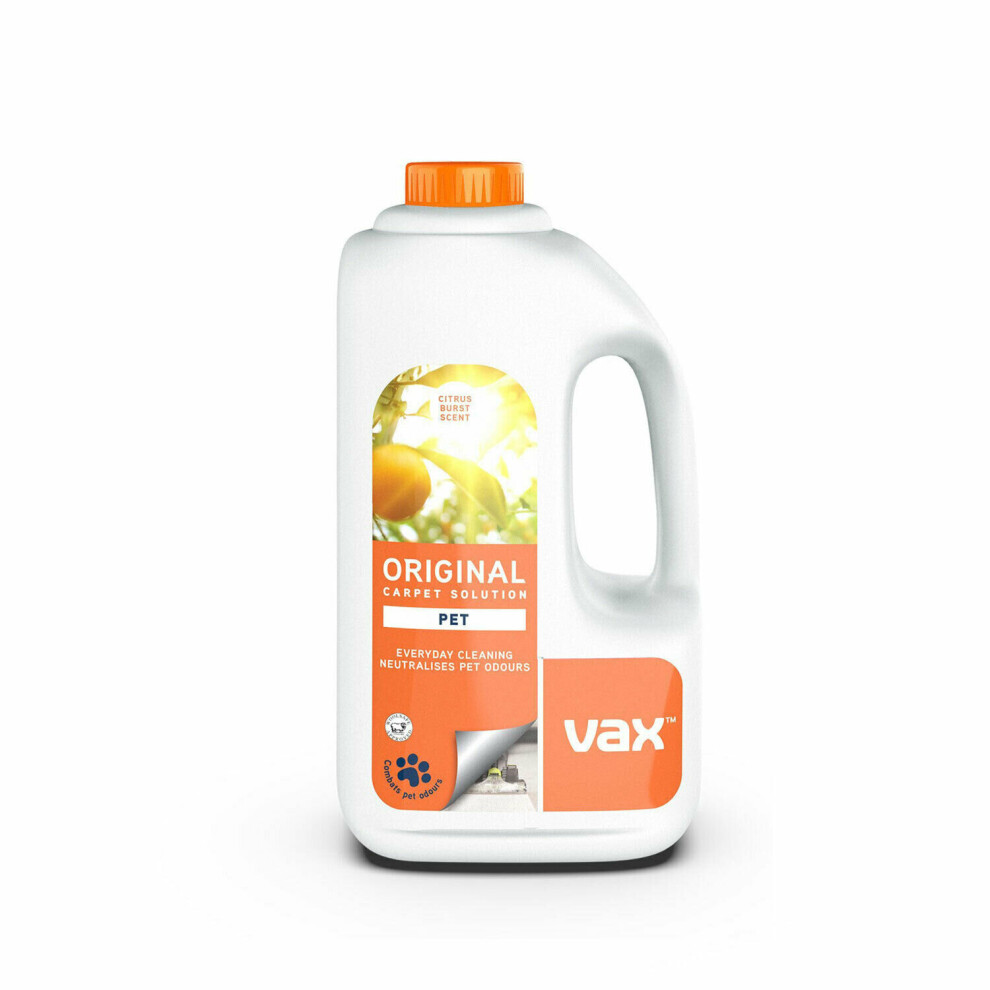 Vax Pet Carpet Solution Citrus Scented Use All Vax Carpet Clean 1L