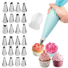 24 Pieces Stainless Decorating Mouth Set Cream Baking Pastry Tool Piping Mouths
