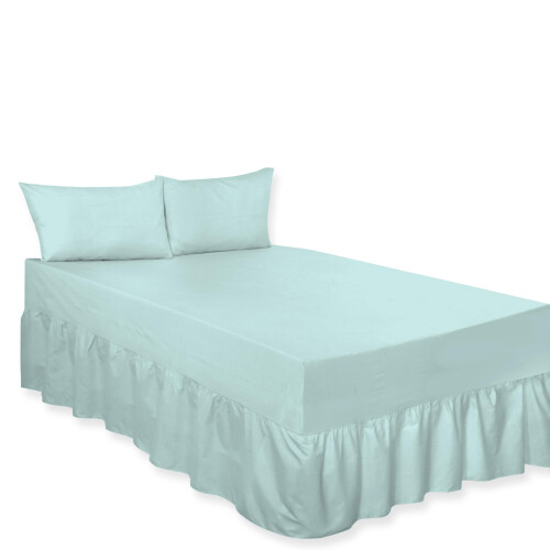 (Duck Egg, King) Premium Percale Polycotton Plain Fitted Valance Sheets. Colourful Bedding Ideal for Bed Room Home Décor Sheets.