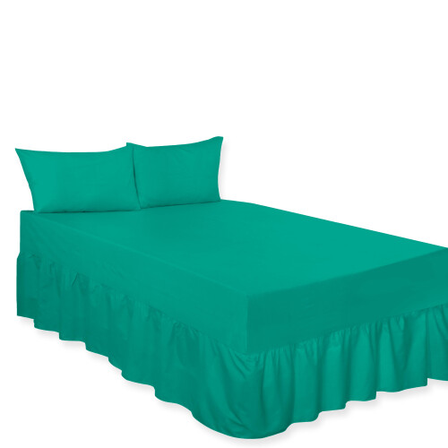 (Teal, Single) Premium Percale Polycotton Plain Fitted Valance Sheets. Colourful Bedding Ideal for Bed Room Home Décor Sheets.