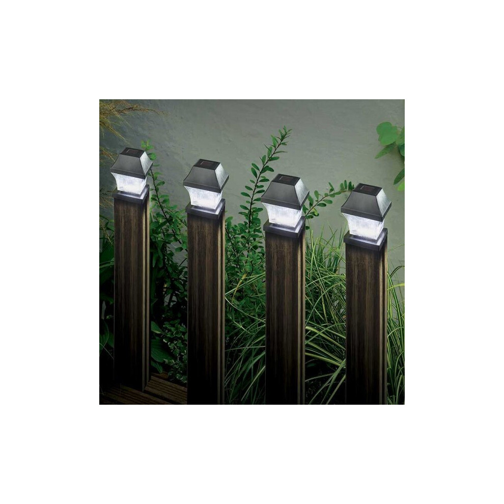 Superbright Welcome & Security Light - Set of 4 Solar 3 LED Post Lights