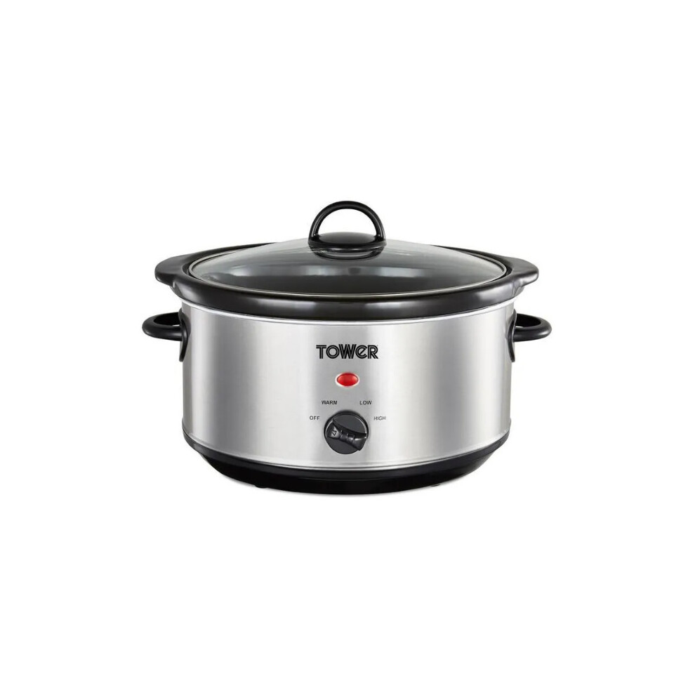 Tower T16039 3.5L Slow Cooker, Stainless Steel