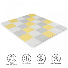Tappetino in schiuma Kinderkraft LUNO 1st Age - Puzzle attività per bambini - Giallo