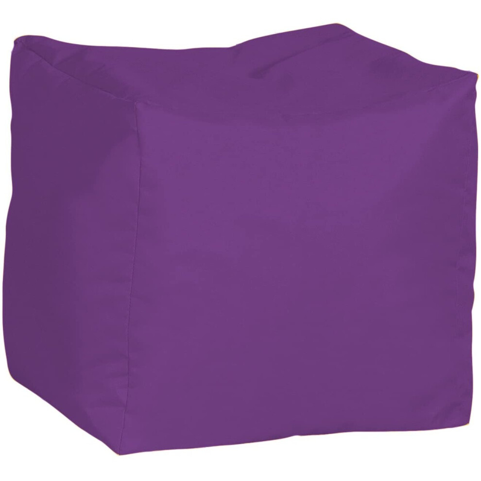 (Purple) Water Resistant Polyester Foot Stool Bean Bag
