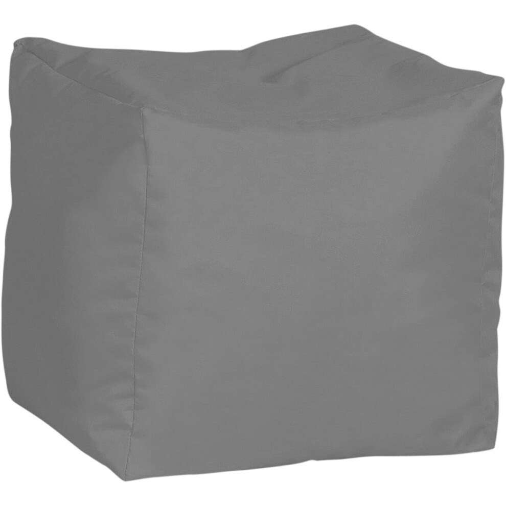 (Grey) Water Resistant Polyester Foot Stool Bean Bag