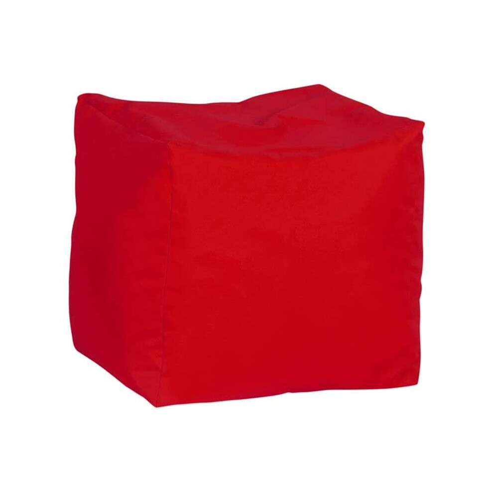 (Red) Water Resistant Polyester Foot Stool Bean Bag