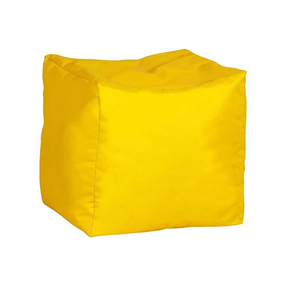 (Yellow) Water Resistant Polyester Foot Stool Bean Bag