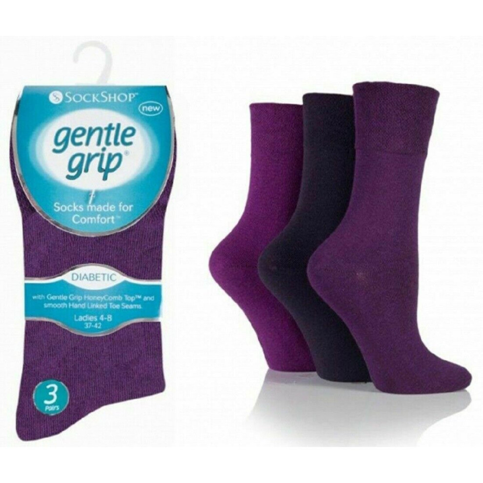 Diabetic Seamless Toe" Gentle Grip Honeycomb Top Non Elastic Socks