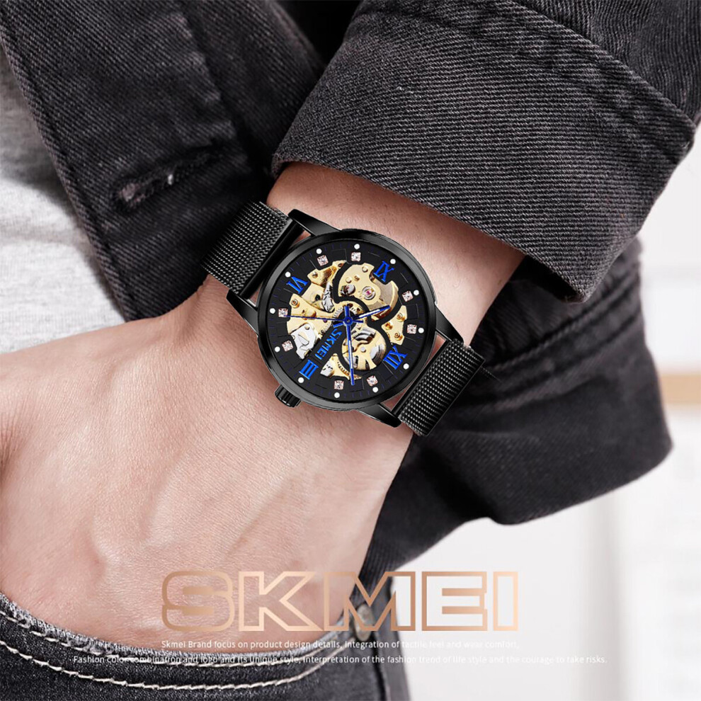black--skmei-men-s-automatic-movement-skeleton-steampunk-watch-metal-mesh-strap-crystal-markers-sk9199