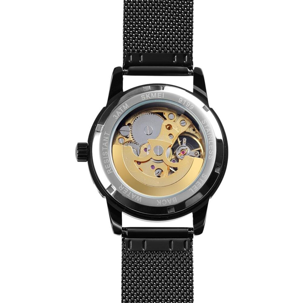 black--skmei-men-s-automatic-movement-skeleton-steampunk-watch-metal-mesh-strap-crystal-markers-sk9199