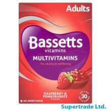 Bassetts Raspberry & Pomegranate Adults Multivitamins Vtamin - 30 Chewies
