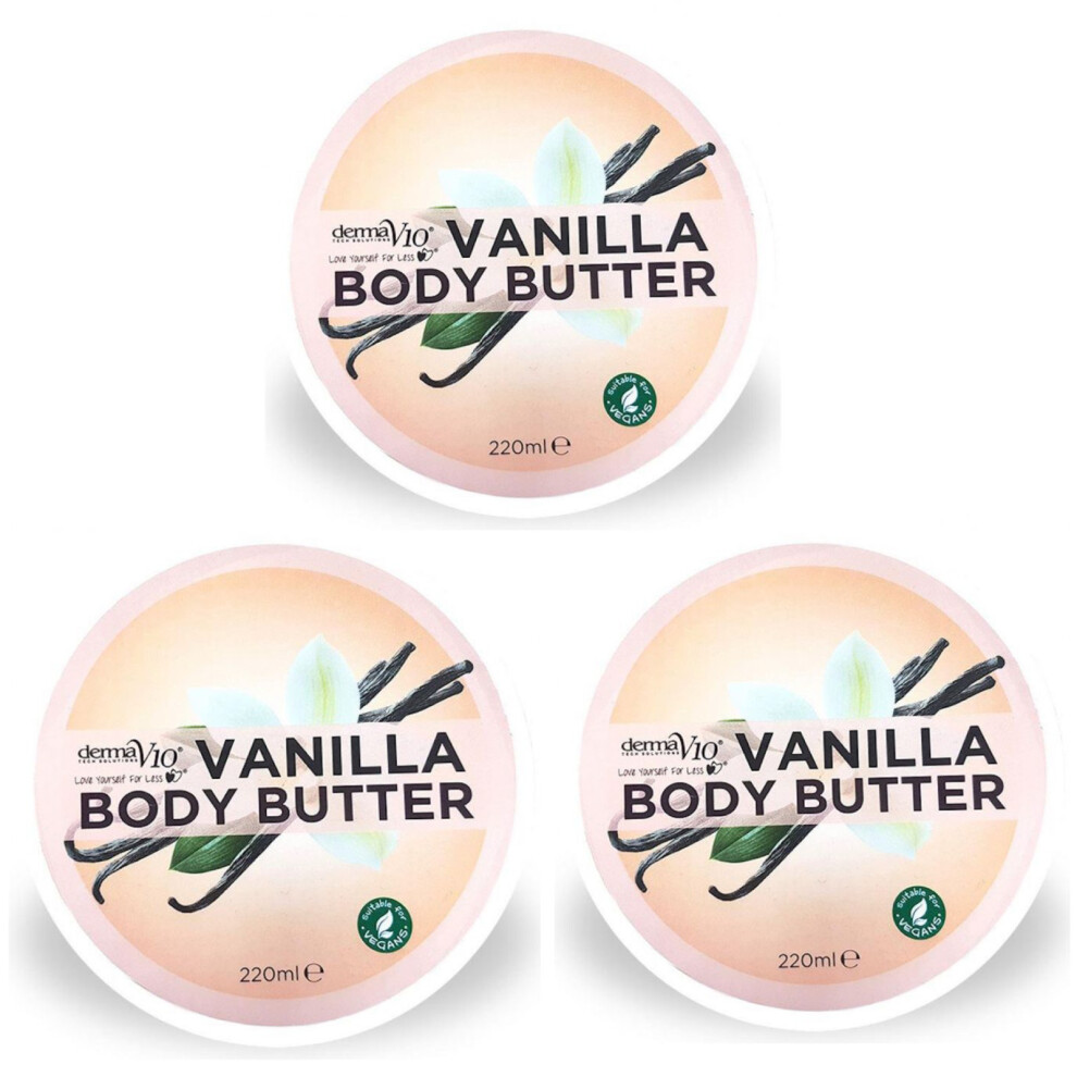 (3 x Vanilla) Derma V10 Body Butter (Vanilla, Strawberry,)