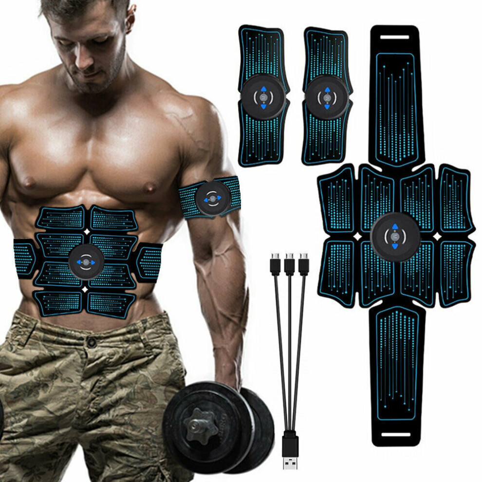 Ulistaurelie 8 Pads Ems Abdominal Muscle Toning Abs Trainer Stimulator Toner Belt
