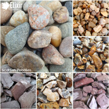 (Scottish Pebbles, 20kg x 4) Decorative Stone Coloured Pebbles Cobbles Slate Gravel Chippings Aggregates | 1kg, 5kg, 10kg, 20kg Bags