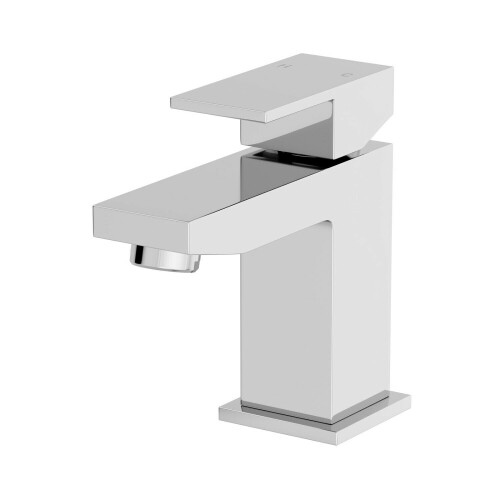 Modern Bathroom Square Mini Mono Basin Sink Mixer Tap Brass Chrome 1