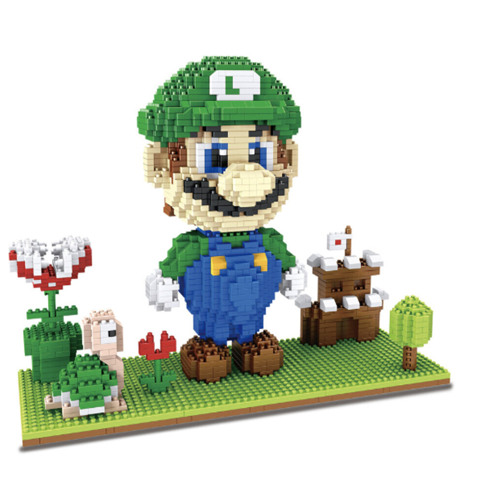 Super Mario Luigi Building Blocks Puzzle Micro 3D Figures Brick Toys