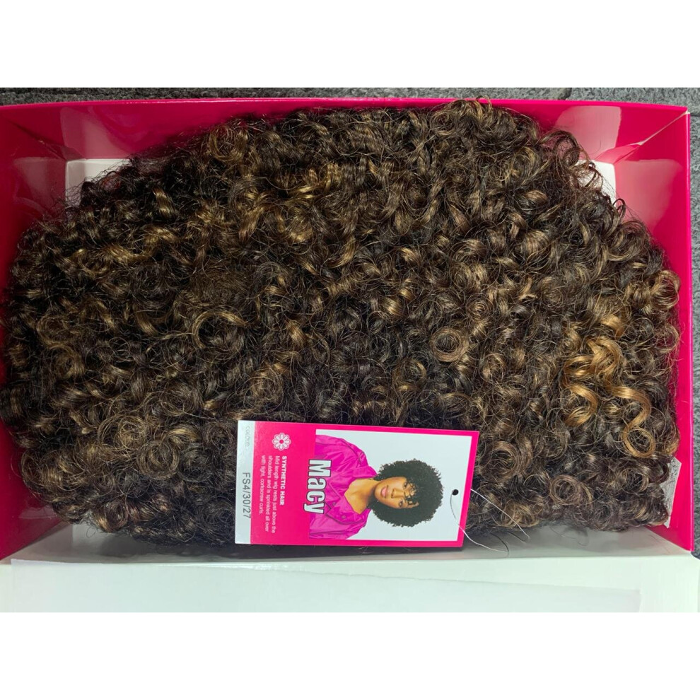 Brand: Sleek Unisex Multicoloured ( Fs4.30.27) Sleek Fashion Synthetic Macy Mid Length Wig, Made Of Tight, Corkscrew Curls