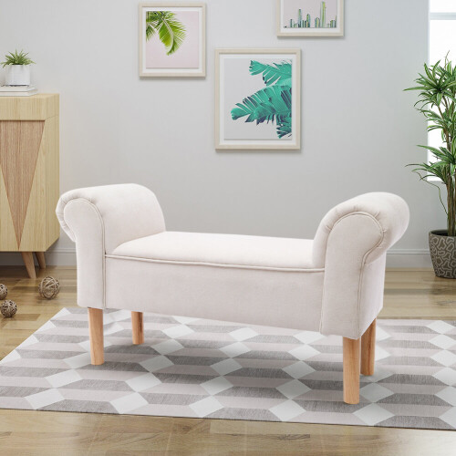 Living And Home Upholster Pouffe Bedside Bench Sofa Lounge Ottoman Hallway Window Seat 1